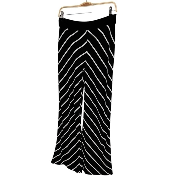 Bar III Womens Striped Lightweight Wide Leg Pants Black And White Size 2 Sheer - Picture 2 of 6